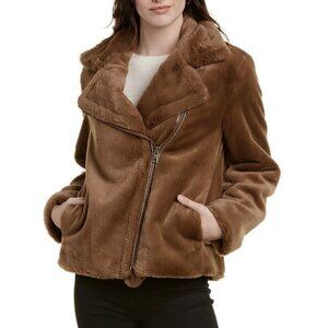 NWT Vince Faux Fur Moto Zip Jacket Coat